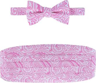 Trafalgar Store Sobee Paisley Cummerbund and Bow Tie Set in Pink at Nordstrom