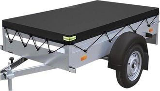 OEM Lona Para Remolque, Lona Plana, Lona Para Remolque, Con Cord&oacute;n El&aacute;stico, Impermeable, Resistente A Los Rayos Uv, 214 X 122 X 13 Cm, Negro