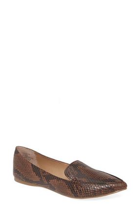 Steve Madden Feather Loafer in Brown Snake Print at Nordstrom, Size 8