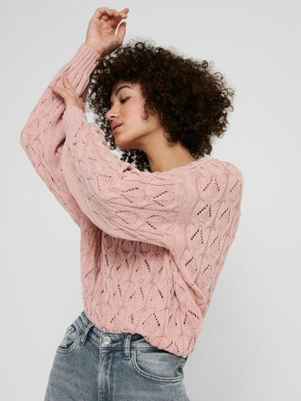 Only Strickpullover ONLY ONLBRYNN LIFE STRUCTURE L/S PUL KNT, Damen, Gr. XL, rosa (adobe rose), Strick, Obermaterial: 70% Baumwolle, 30% Polyester, unifarb