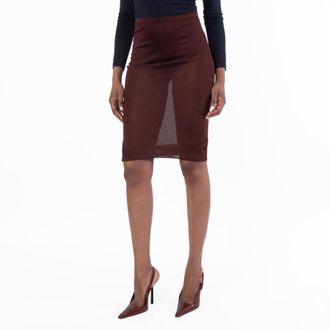 Saint Laurent Sheer Midi Skirt, Size Medium