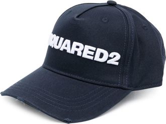 Dsquared2 embroidered-logo baseball cap - men - Cotton - One Size - Blue