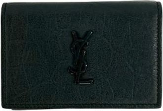 Saint Laurent Pre-owned Wallets, female, Black, Size: ONE SIZE Pre-owned Leather Trifold Wallet