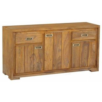 Massivmoebel24 Credenza in legno di Sheesham / palissandro 148x47x75 marrone oliato nature brown 857