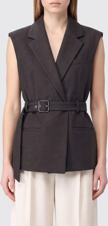 Pinko Gilet sartoriale in lana con scollo a V e cintura regolabile in vita