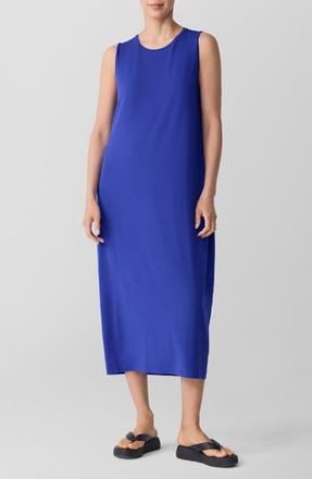Eileen Fisher Round Neck Oval Stretch Sleeveless Midi Dress in Royal at Nordstrom Rack, Size X-Small