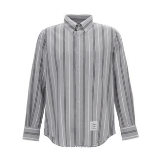 Thom Browne Casual Shirts, male, Gray, Size: XL Casual Shirts