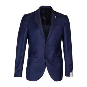 L.B.M. 1911 L.b.m. 1911, Kostuums, Heren, Blauw, S, Tweed, Tweedelig Single-Breasted Pak