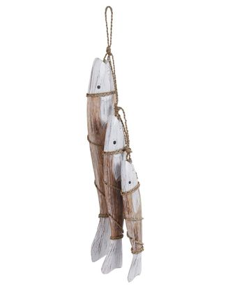 Sagebrook Home 35In Wood 3 Fish On A Rope