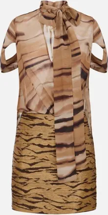 Elisabetta Franchi Bi Material Mini Dress