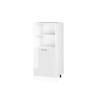 Vicco Mueble Despensa Universal R-line, Blanco Alto Brillo, 60 Cm Con Estantes Abiertos Y Puerta, Vicco