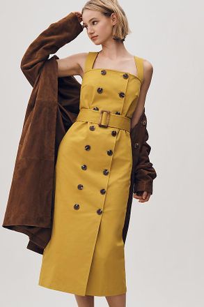 Mare Mare Belted Utility Midi Trench Dress