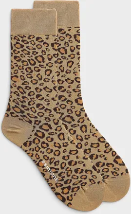 Le 31 Mens Jacquard leopard socks