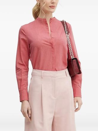 BOSS mandarin-collar long-sleeve shirt - Pink