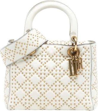Dior Pre-owned Handbags, female, White, Size: ONE SIZE Pre-owned Leather Handbag