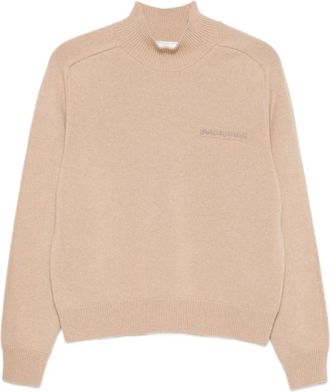 PESERICO Beige Embellished High-Neck Sweater - Dames - Coltruien - Beige - S - Wol - Truien & Vesten