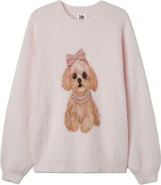 B+ab Maglione con stampa - Rosa