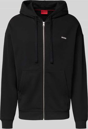 HUGO BOSS Relaxed Fit Sweatjacke aus reiner Baumwolle Modell DAPOZIP in Black, Größe XXL