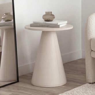 IDMarket Lote De 2 Mesitas Auxiliares Redondas, Mesitas De Sal&oacute;n O Mesitas De Noche Eleonore De 40 Cm, De Metal Beige