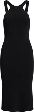 Ralph Lauren Vestido midi de canal&eacute; con cuello en V - Dresses - Mujer - Negro - M
