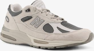 New Balance Mens Low-Top Sneakers Grey Mesh-Suede Trainers Mesh/suede