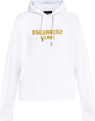 Dsquared2 Felpa con cappuccio e logo - Bianco