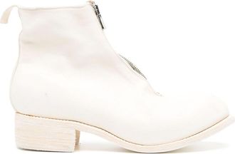 Guidi White Horse Leather Ankle Boots