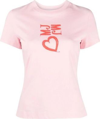 Moschino Katoenen T-shirt - Dames - T-shirts - Roze - L - Katoen - Tops
