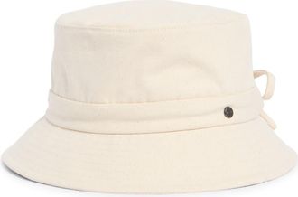 Vince Adjustable Tie Cotton Canvas Bucket Hat in Off White at Nordstrom, Size Small