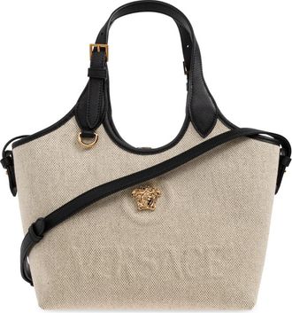 Versace La Medusa Canvas Mini Tote - Dames - Handtassen - Beige - ONE Size - Katoen - Tassen