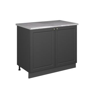 Vicco Mueble Bajo Para Fregadero Fame-line, Antracita-oro Landhaus/antracita, 100 Cm, Et M&aacute;rmol, Vicco
