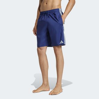 adidas Badeshorts ADIDAS PERFORMANCE 3-STREIFEN 8-INCH, Herren, Gr. XXL, N-Gr, dunkelblau, wonder sage, Obermaterial: 100% Polyester, Badehosen Badeshorts