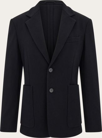 Ferragamo Men Single breasted jersey blazer Black