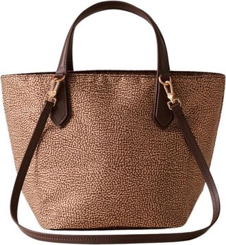 Borbonese B-Escape Kleine Shopper - Dames - Handtassen - Beige - ONE Size - Leer - Tassen