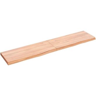 vidaXL Wall Shelf Light Brown 140x30x(2-4) cm Treated Solid Wood Oak vidaXL