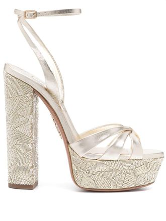 Aquazzura Sandali con perline 150mm - Oro