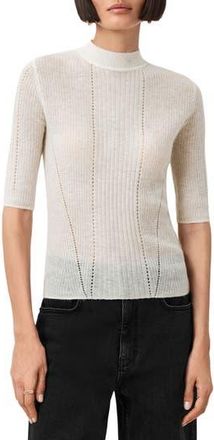 AllSaints Filippa Mock Neck Sweater in Antique White at Nordstrom Rack, Size X-Small