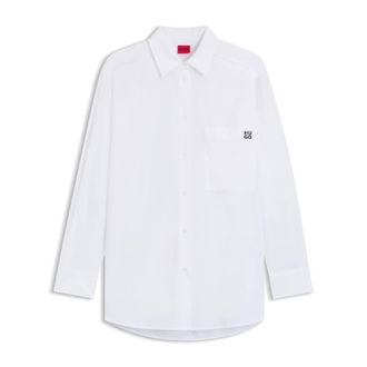HUGO BOSS Hugo damesblouse met oversized pasvorm in wit