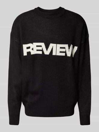 Review Strickpullover mit Label-Stitching in Black, Größe S