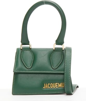 Jacquemus Le Chiquito green calfskin gold logo mini bag