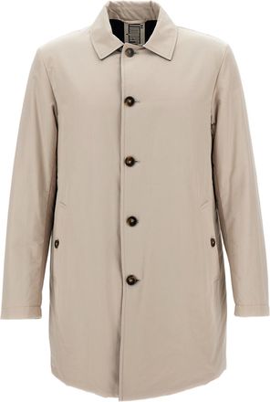 L'Impermeabile Minimalist Cotton Compact Canvas Trench Coat
