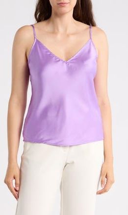 Renee C V-Neck Satin Camisole in Neon Lavender at Nordstrom Rack, Size X-Small