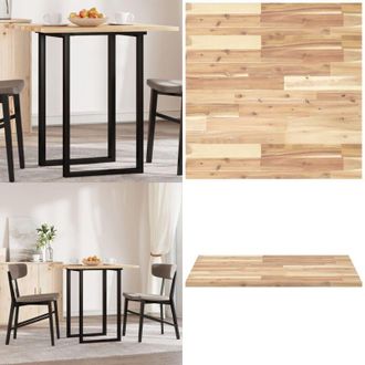 vidaXL Piano Tavolo Quadrato 70x70x2 cm in Legno Massello di Acacia - Tavolo in acacia - Tavolo quadrato