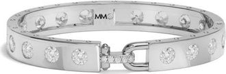 Melinda Maria Ashley Rodeo Lock Cubic Zirconia Cuff in Silver-White at Nordstrom, Size Medium