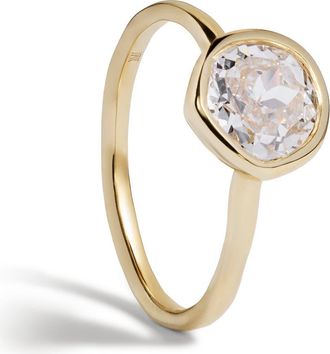 Monica Vinader Siren Lab Grown Diamond Ring in 14Kt Solid Gold /Lab Dia at Nordstrom, Size 7.5