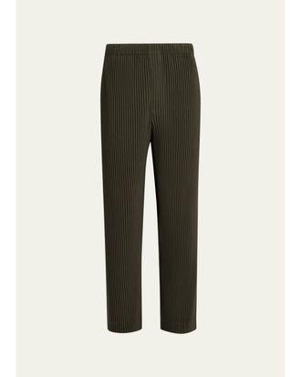 Homme Pliss&eacute; Issey Miyake Mens Pleated Straight Leg Pull-On Pants