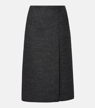 Prada Virgin wool midi skirt
