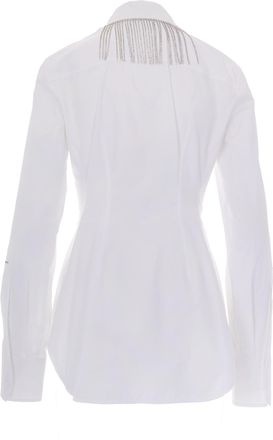 Sportmax Womens Long-Sleeve Cotton Shirt Optical White
