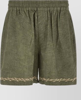 Isabel Marant zilan bermuda shorts embroidered pocket textured
