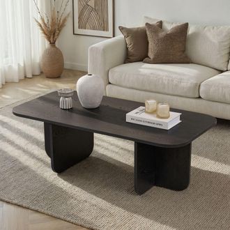 Dmora Mesa De Centro Nomeva, Forma Rectangular, Tablero En Madera Nobilitada, Color Negro, 120x60x41h Cm Negro Fresnado